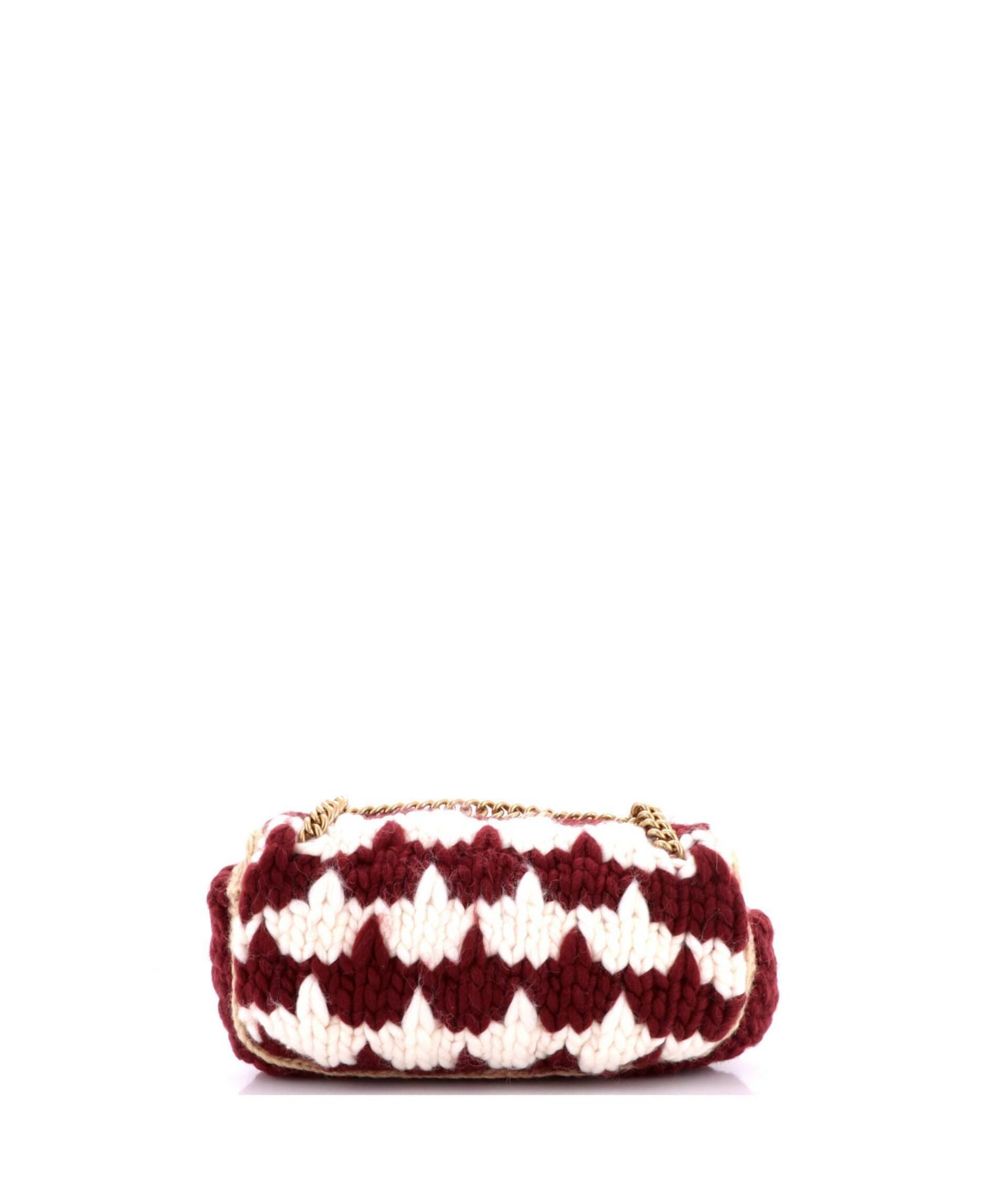 Small GG Marmont Flap Bag Knit Houndstooth Wool