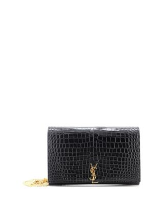 Classic Monogram Flap Chain Wallet Embossed Leather