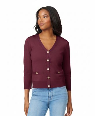 Women's V-Neck 3/4-Sleeve Cardigan
