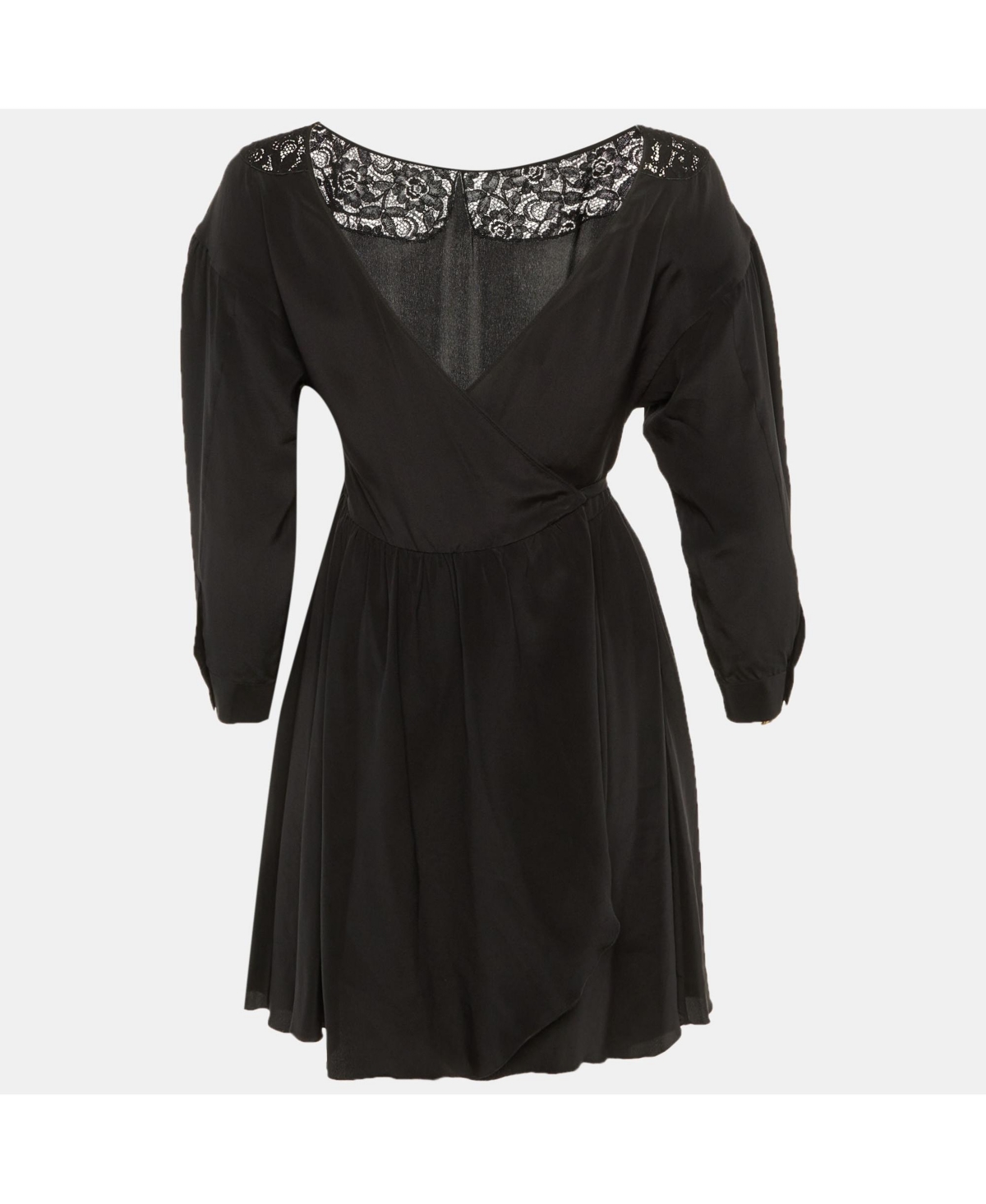 Pre-Owned Miu Miu Women's Silk Lace Detail Wrap Around Mini Dress