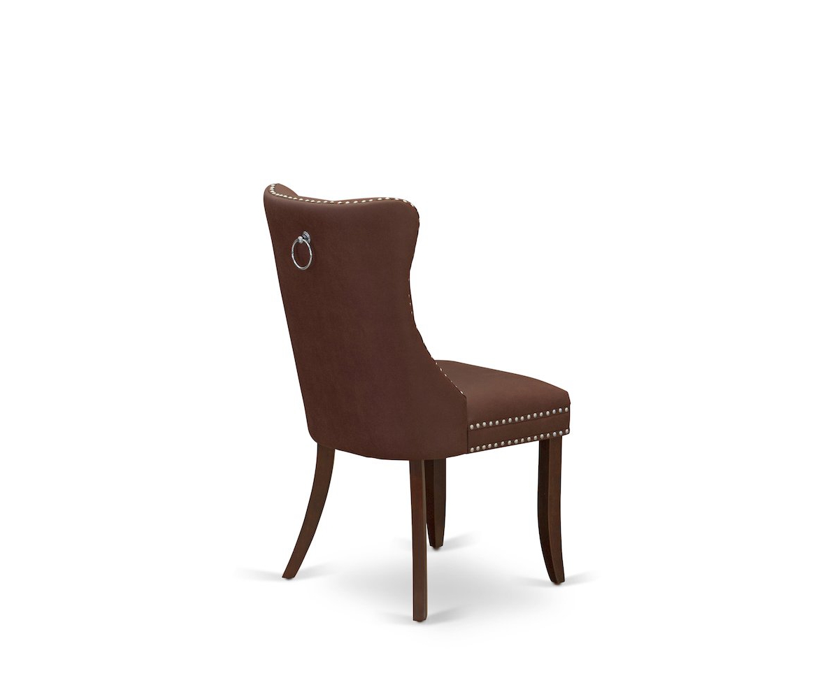 OXDA3-MAH-26 Dining Room Set, Mahogany - A Square Solid Wood Table & 2 Upholstered Chairs - 3 Piece
