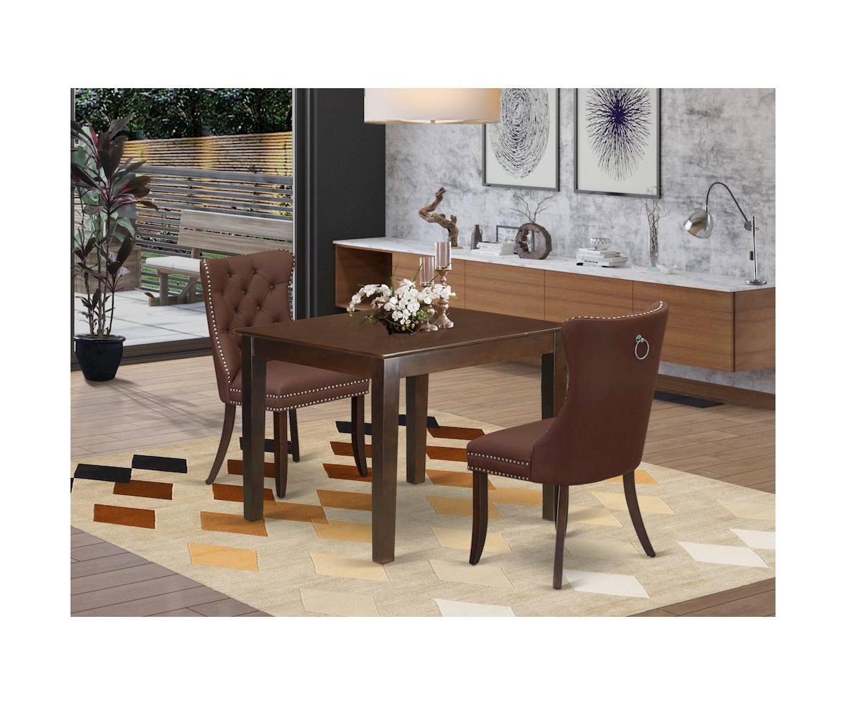 East West Furniture 3 Piece Dining Room Furniture Set