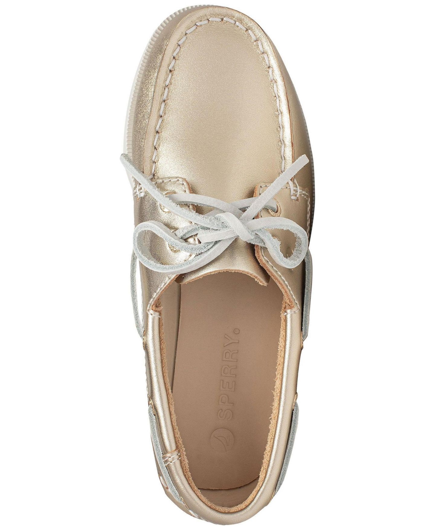 Туфли Sperry ( 1 to 13.5) Authentic Original Boat Shoe для девочек, цвет: Металлик золотой — фото 3