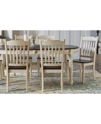 British Isles Slatback Sidechair, Chalk-Cocoa Bean Finish