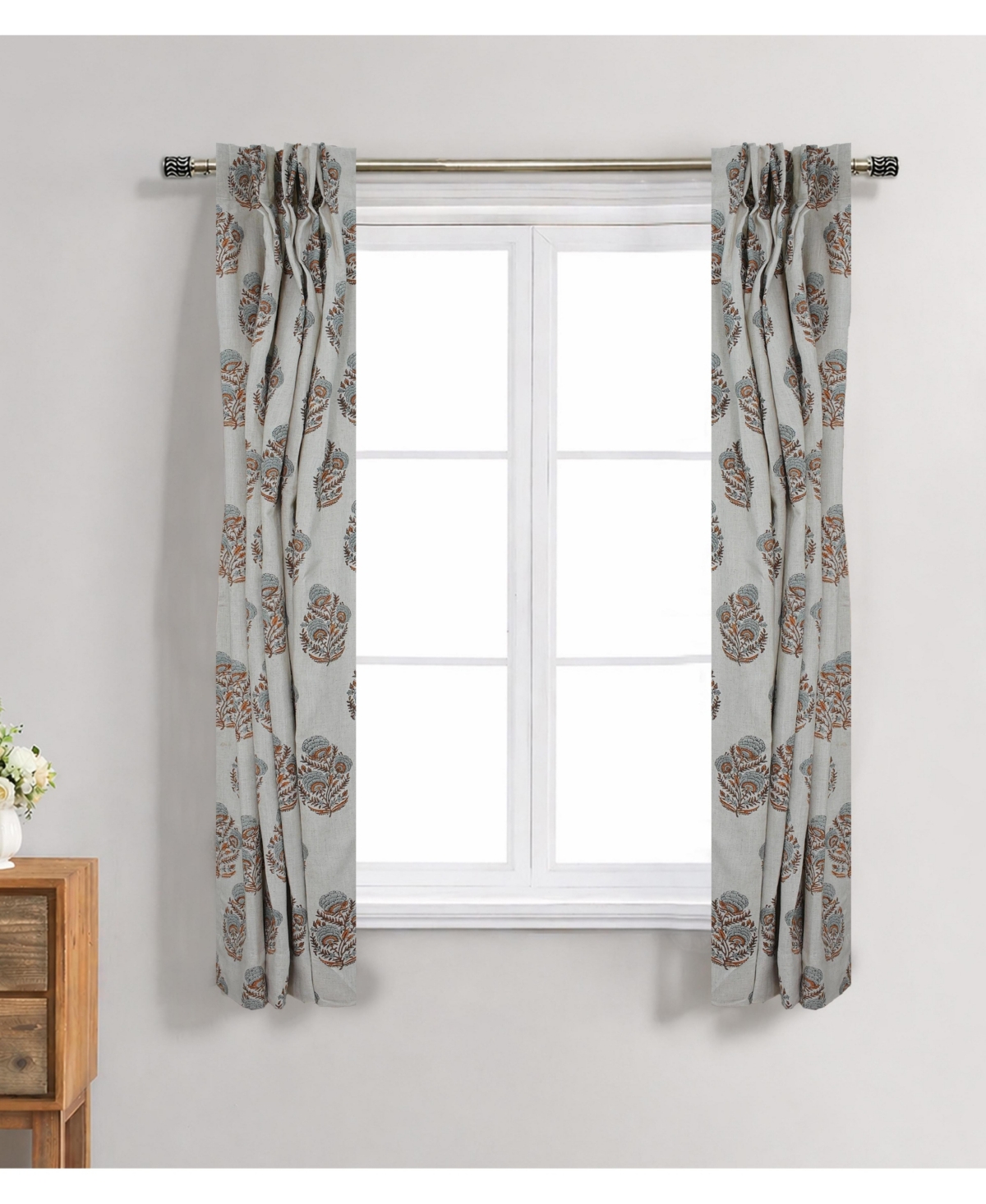 Fabdivine Mohini Handmade Linen Pleated Curtains