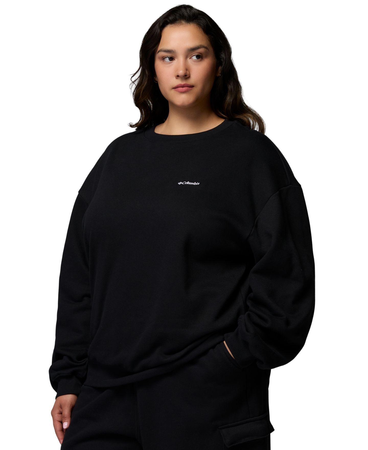 Женский свитшот Columbia Plus Size Aldermore Crewneck, цвет: Чёрный — фото 4