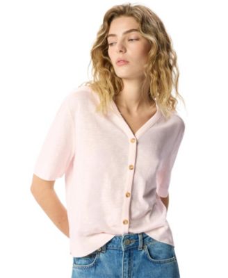 Women's Ella Cotton V-Neck Short-Sleeve Top