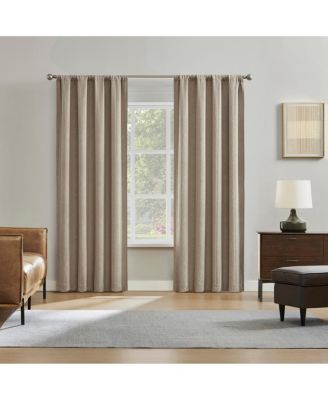 Medina Woven Damask Medallion  Blackout Rod Pocket Curtain Panel Pair
