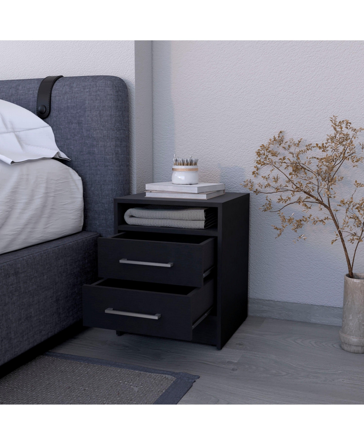Fm Furniture Eastover Nightstand 2.0 in melamine with two drawers