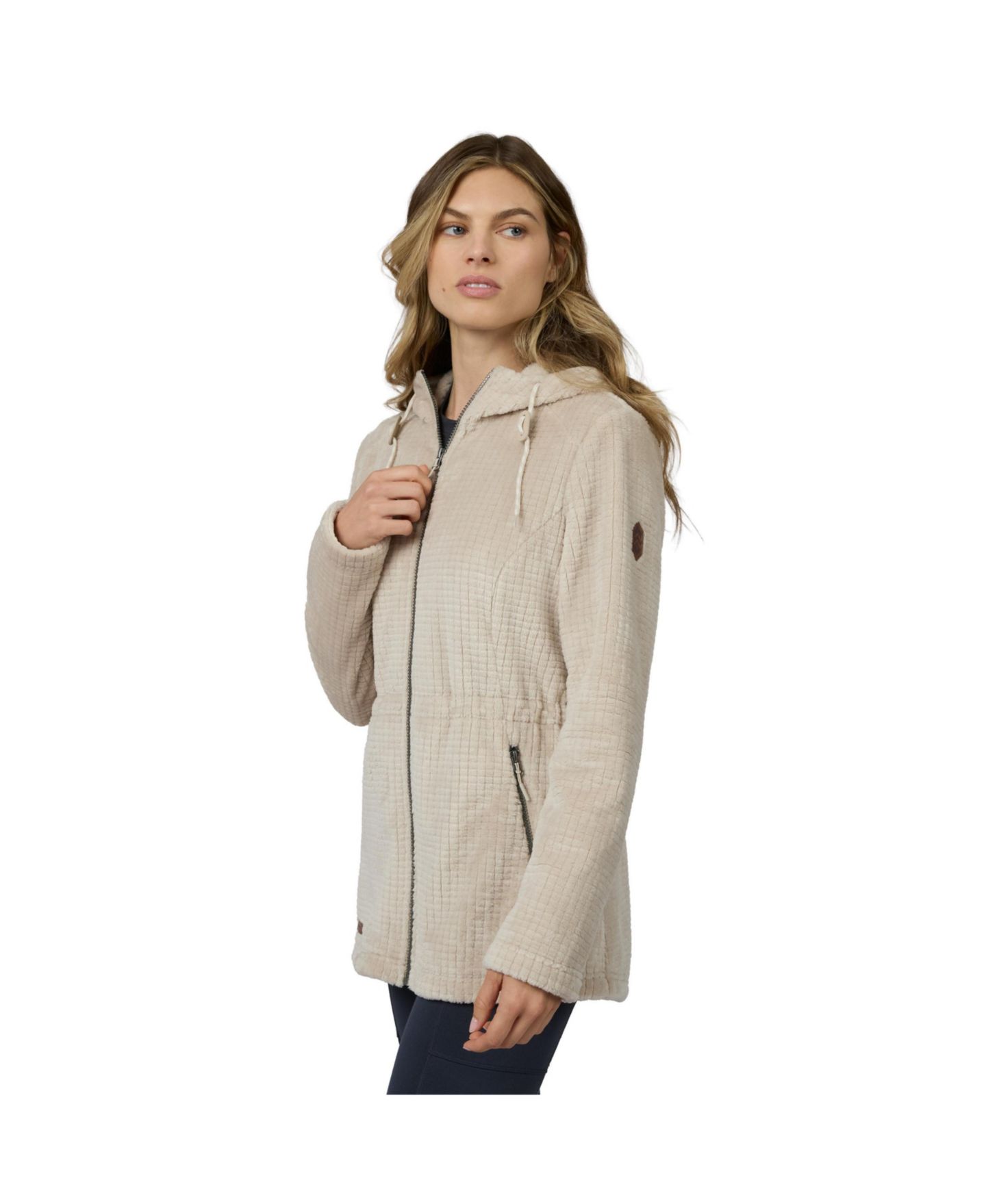 Женская куртка Free Country Grid Butter Pile Anorak, цвет: Бисквитный — фото 3