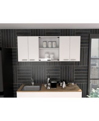 Verona Wall-Mounted Kitchen Storage Cabinet with Glass Display Doors