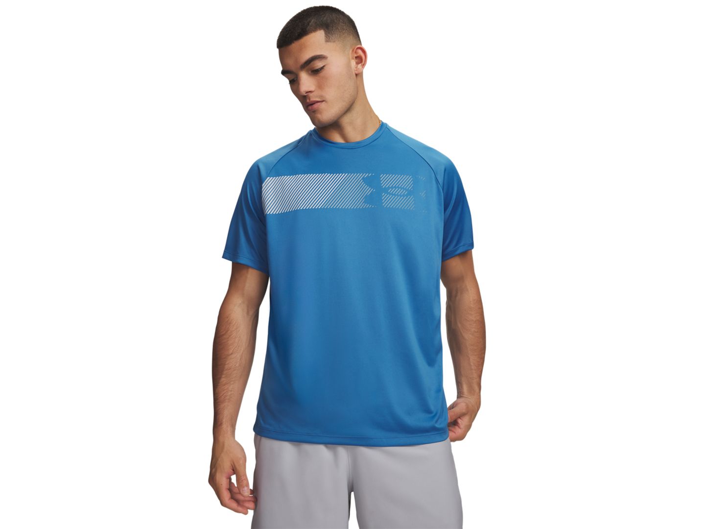 Мужская футболка Under Armour Tech Graphic, цвет: Синий / Синий туманный — фото 1