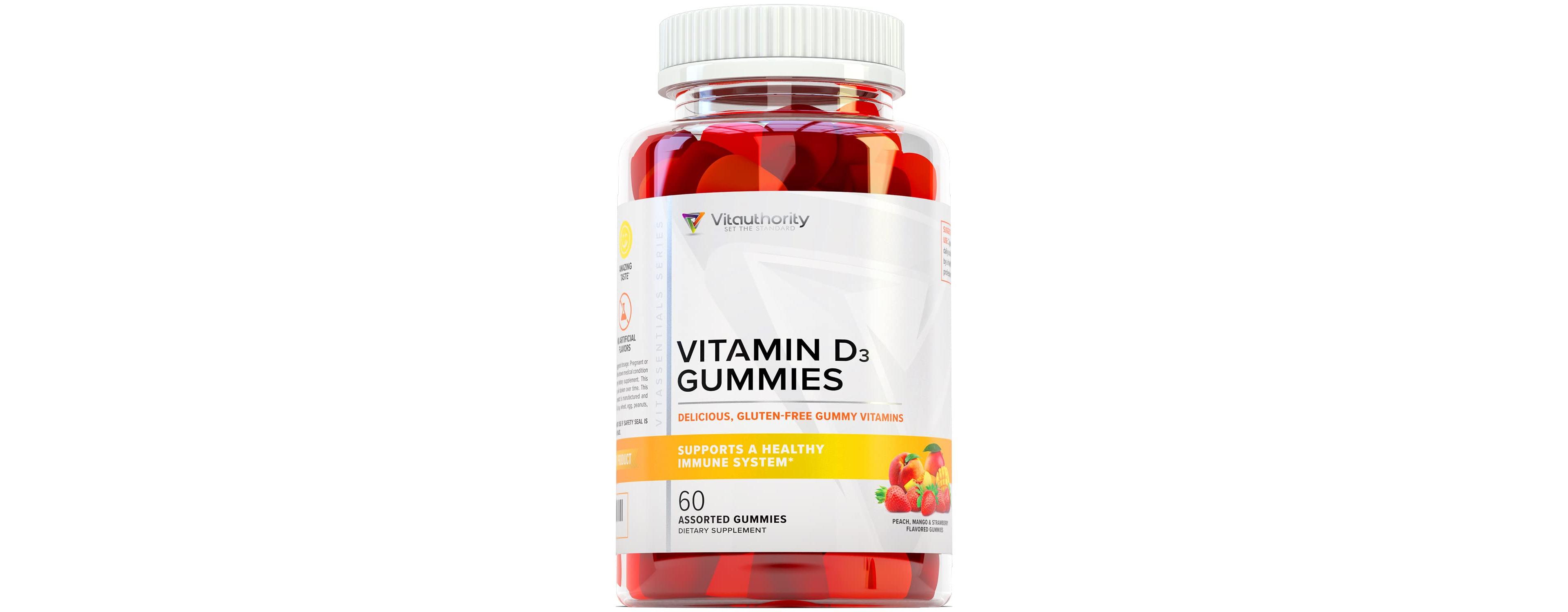 Vitauthority Vitamin D3 Gummies, Berry Flavor, 2,000 Iu, 60 Count