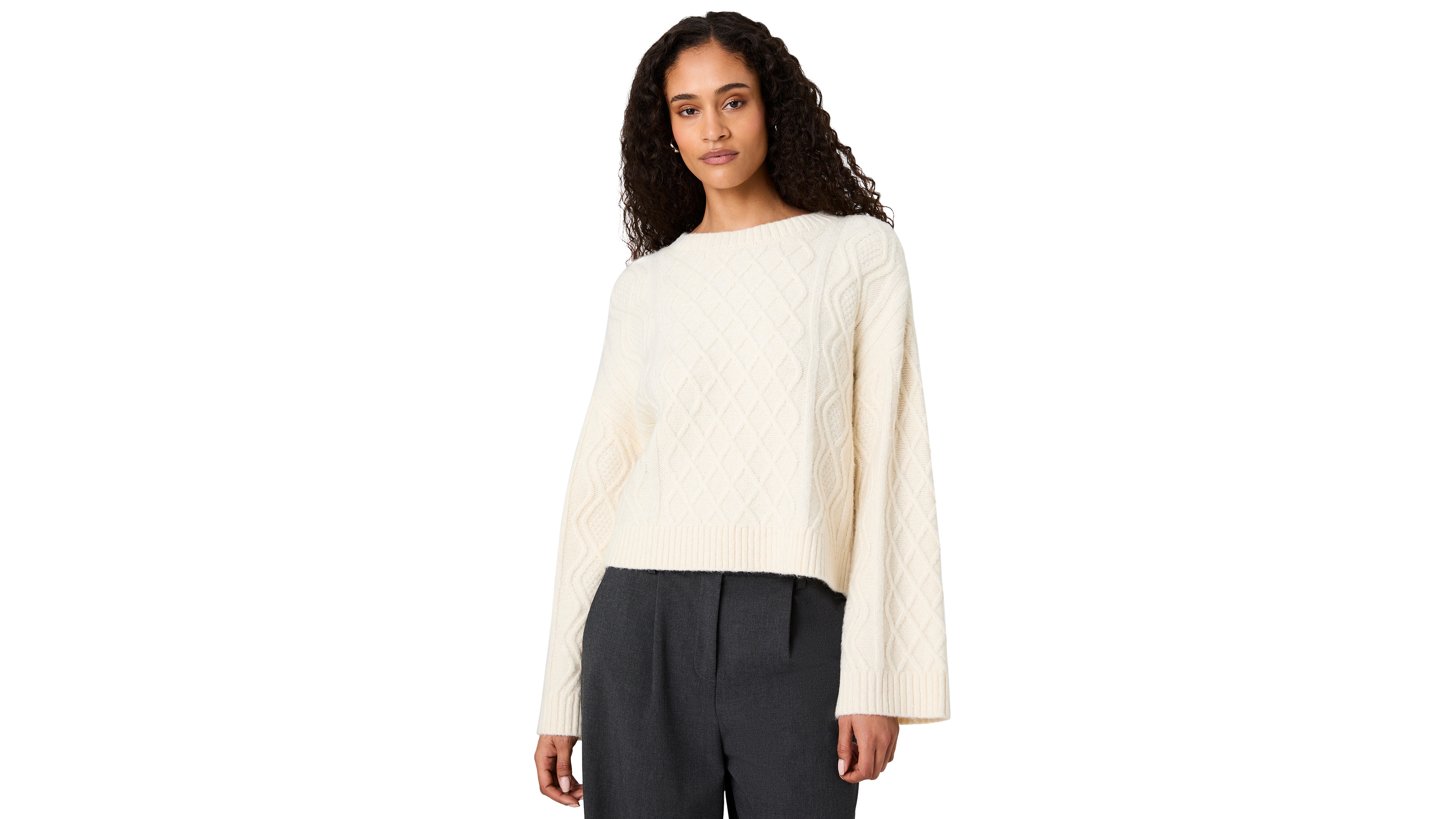 French Connection Women's Wesley Cable-Knit Crewneck Pullover