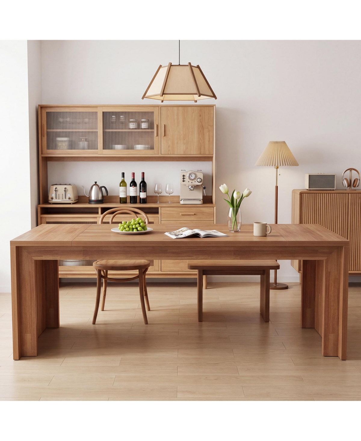 Tribesigns 78.4" Farmhouse Dining Table for 6-8 People, Rectangular