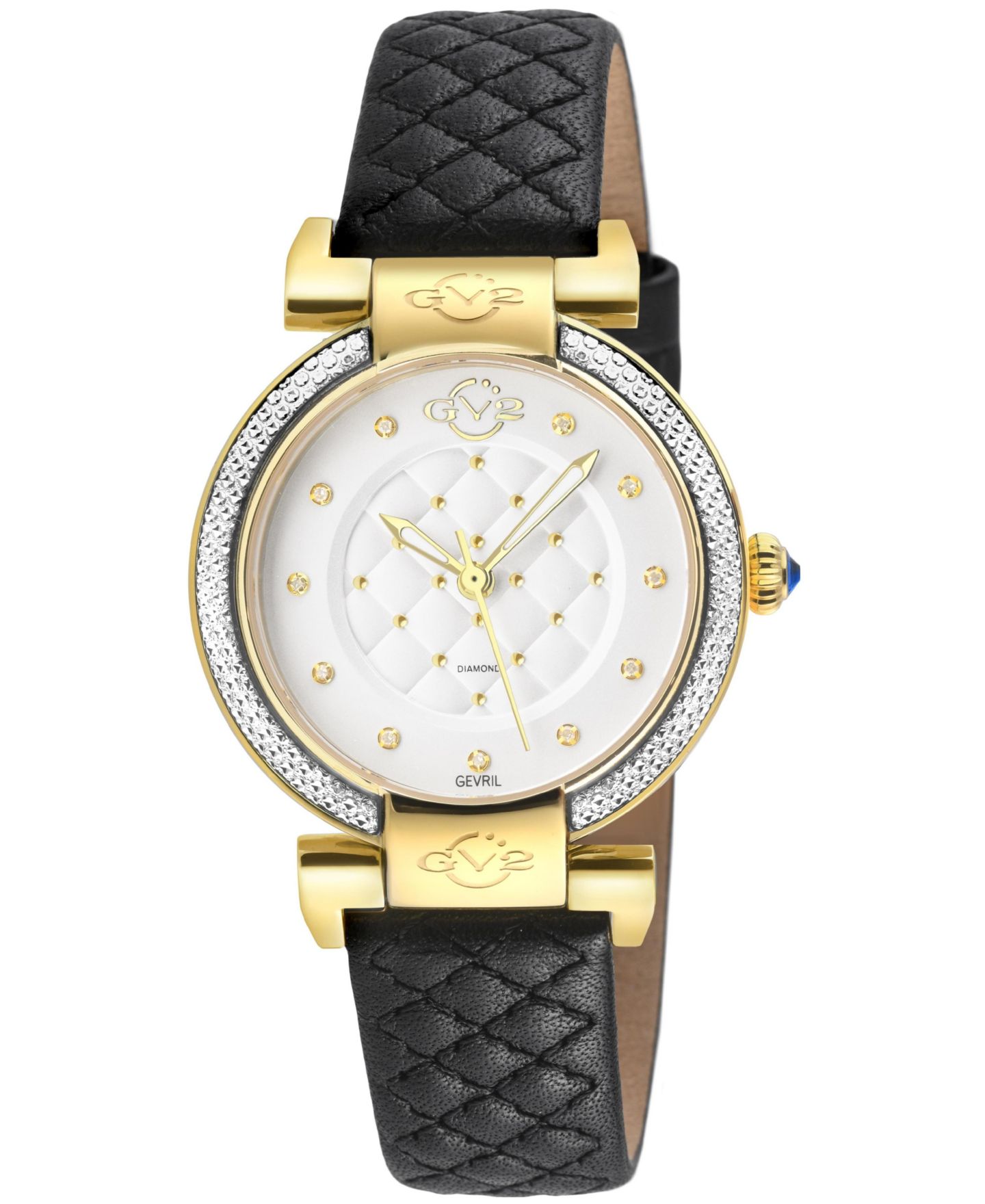 Женские часы GV2 by Gevril Berletta Swiss Quartz Leather Strap Diamond Watch — фото 1