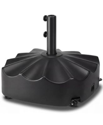 123lb Capacity Fillable Mobile Umbrella Base for Patio, Deck, 4 Wheels - Wavy Design 