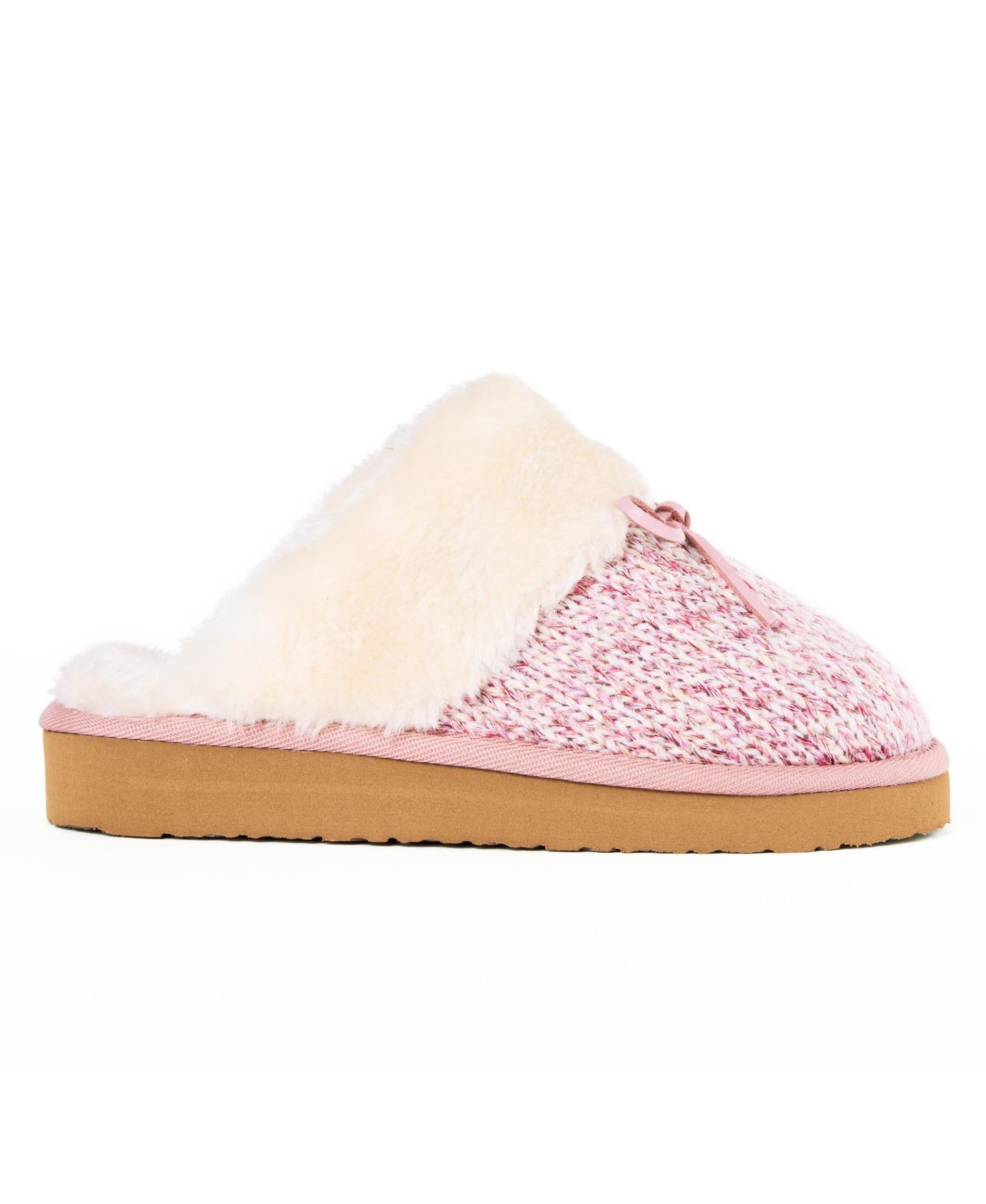 Женские тапочки Minnetonka Flurry Scuff Sparkle Knit Slippers, цвет: Розовый — фото 5