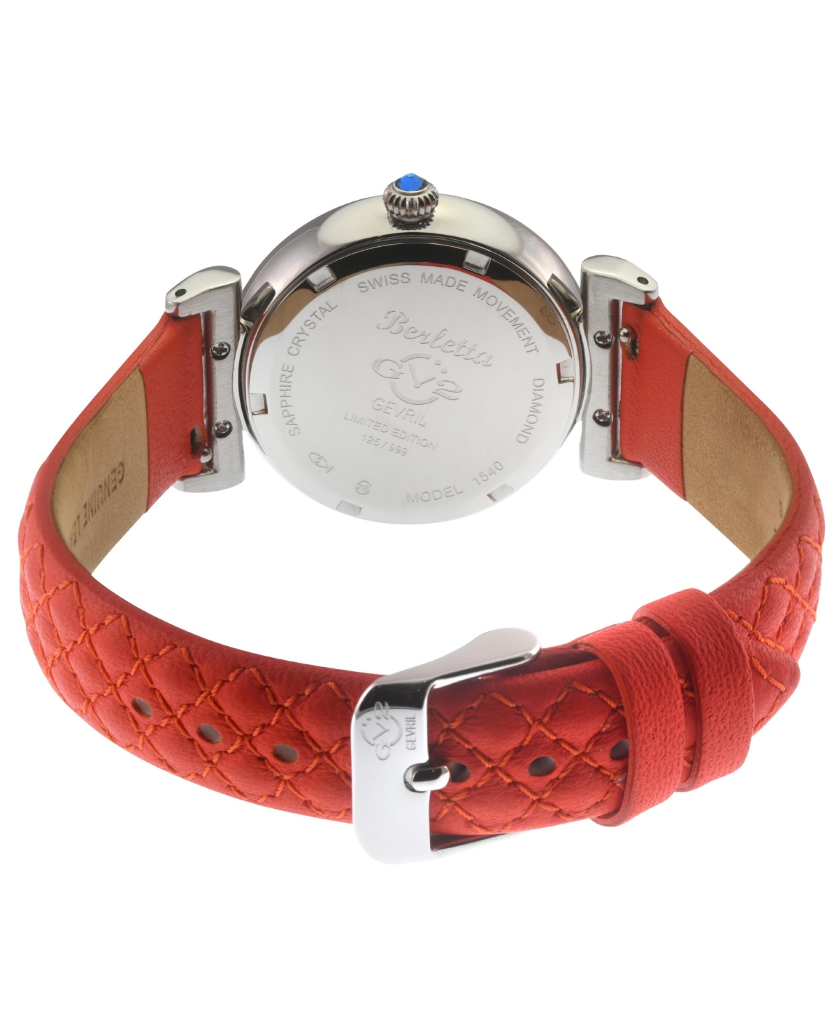 GV2 by Gevril Women's Berletta Swiss Quartz Leather Strap Diamond Watch