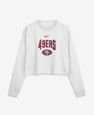 Women's White San Francisco 49ers Loose Fit Crop Top