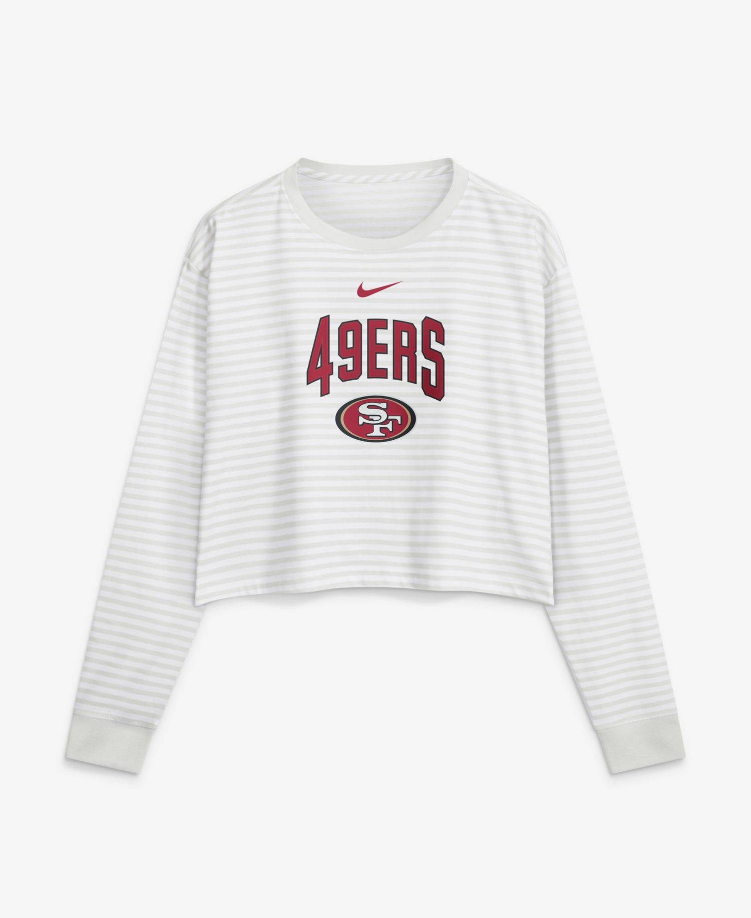 Women's White San Francisco 49ers Loose Fit Crop Top