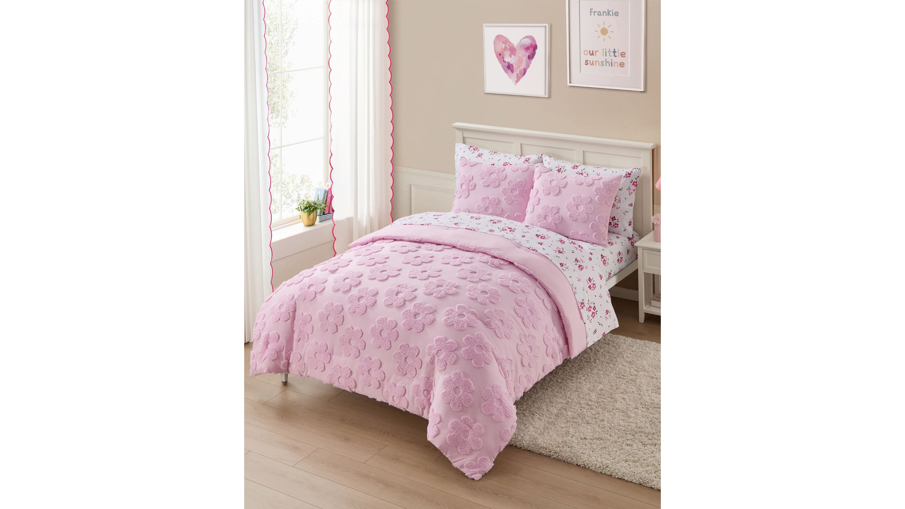 Sweet Home Collection Kids Phoebe Floral 7-Piece Comforter Set, Full