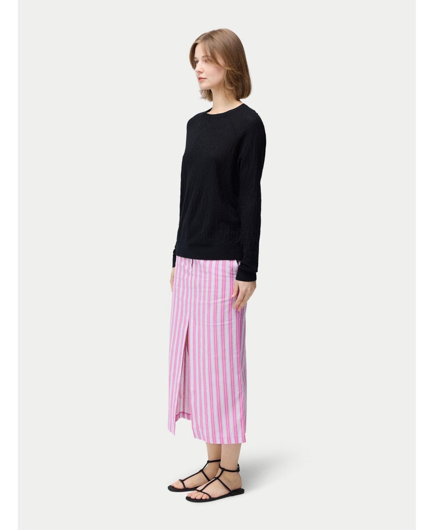 Женский свитер Gobi Cashmere Silk Cashmere Textured, цвет: Чёрный — фото 5