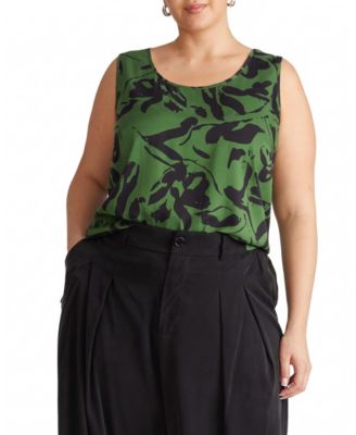 Plus Size Scoop Neck Stretch Cupro Tank