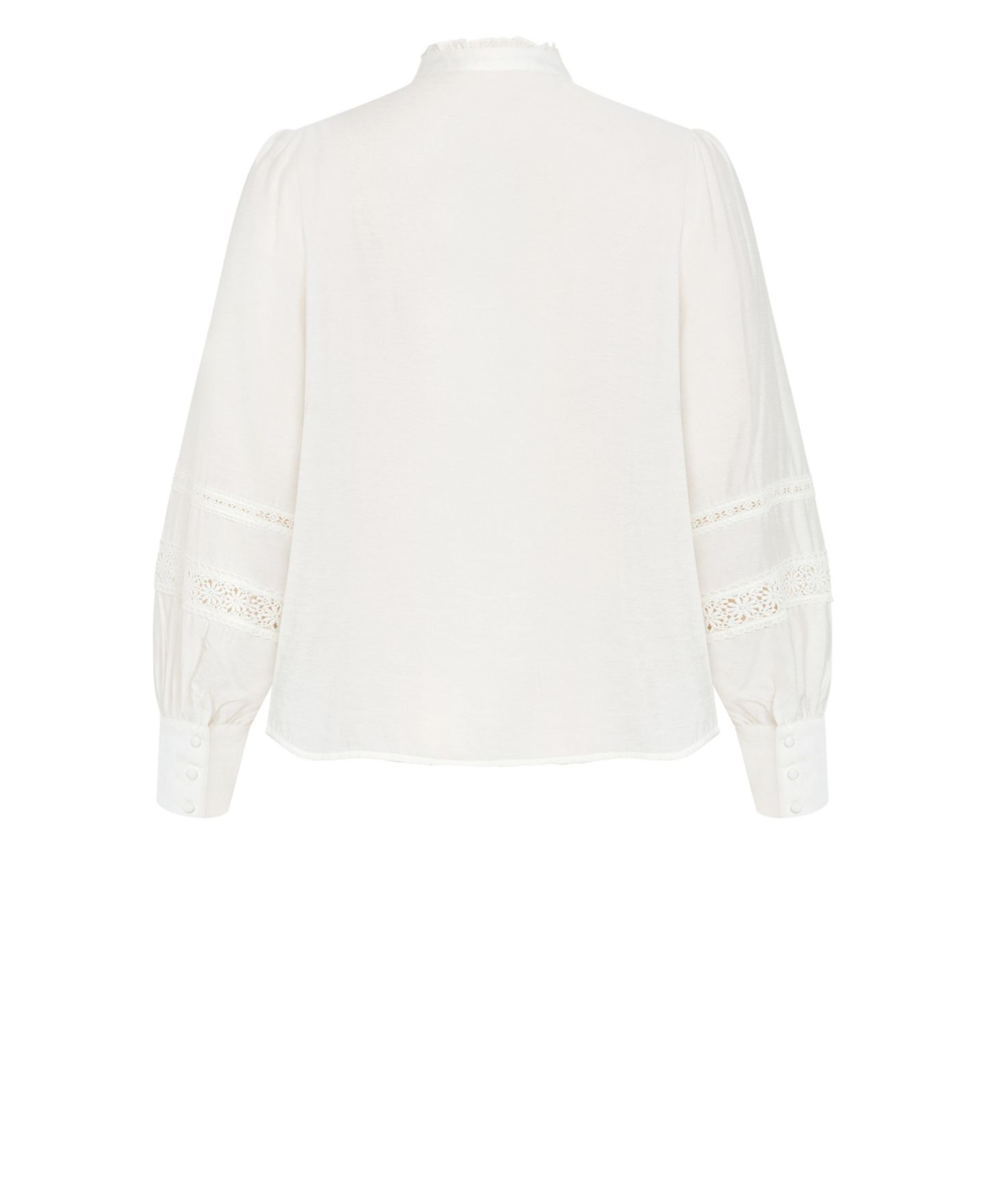 Женская рубашка CITY CHIC Plus Size Whimsical High-Neck Embroidered Long-Sleeve Shirt, цвет: Кремовый — фото 5