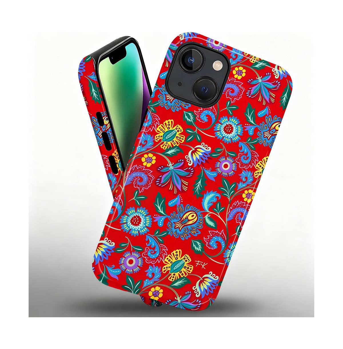 Lisen 2-Layer Durable Phone Case Compatible with Apple iPhone 16 Folk Bloom