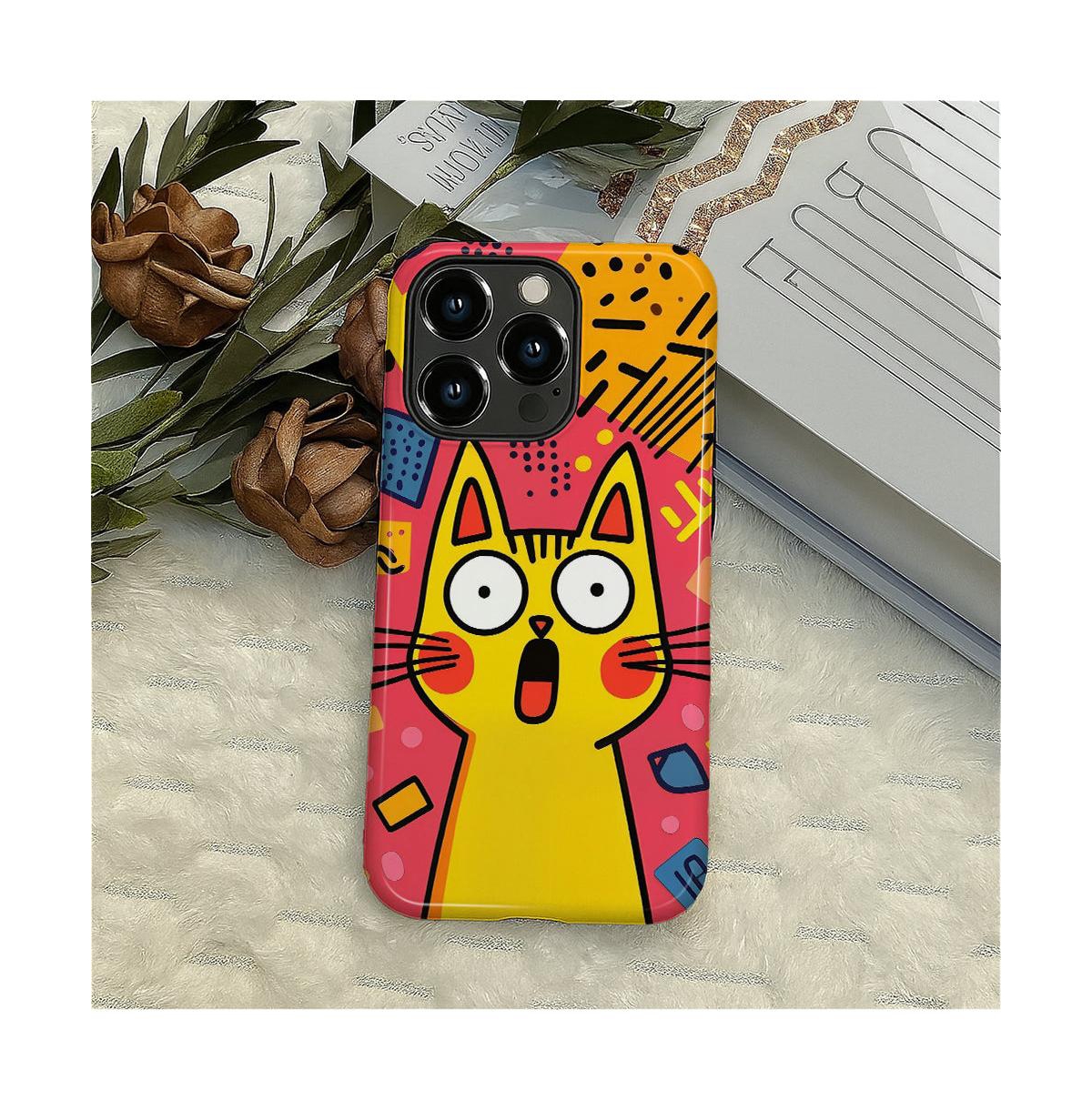 Lisen 2-Layer Shockproof Surprised Cat Phone Case for Apple iPhone 16 Pro Max