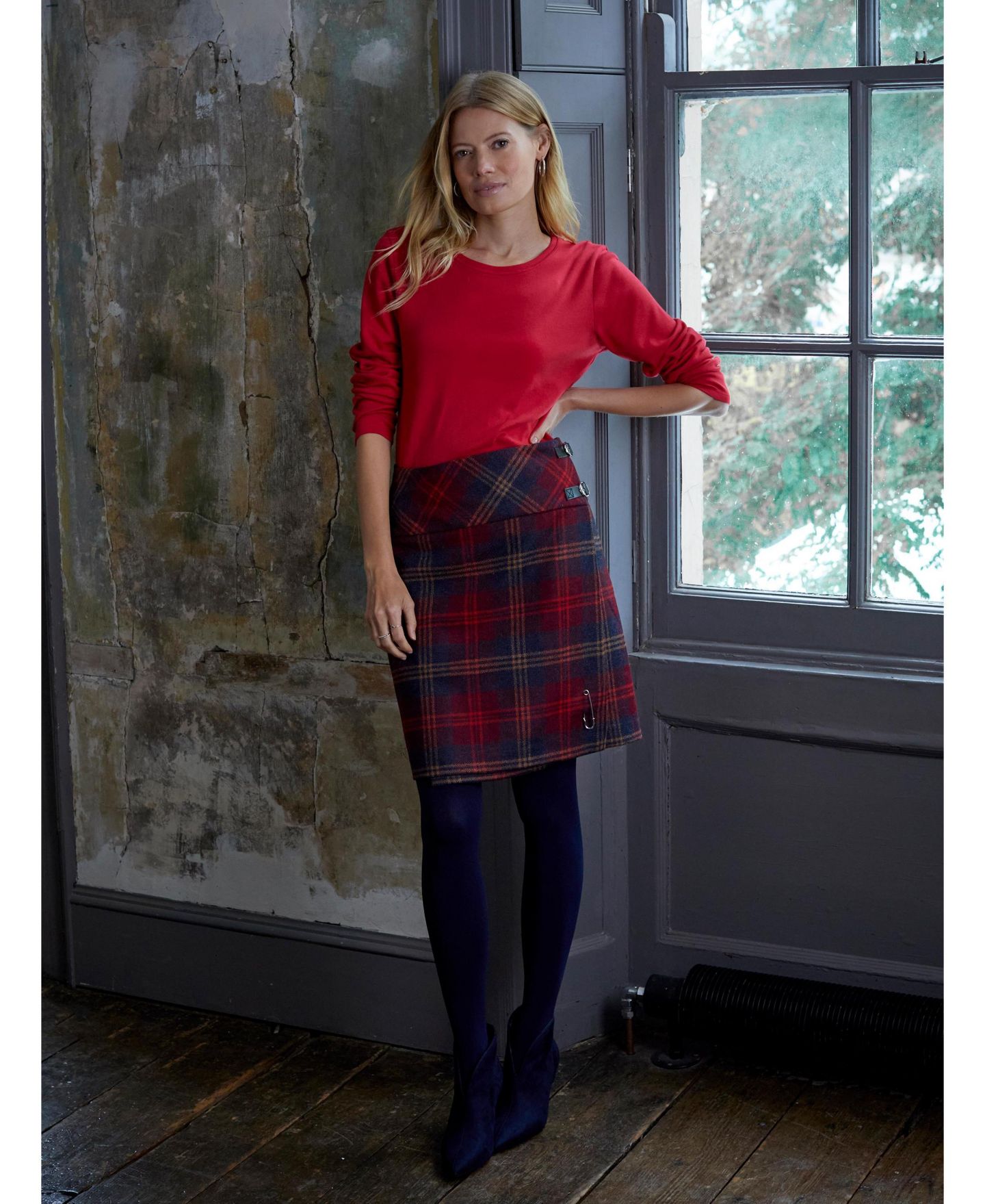 Женская юбка Celtic & Co. British Celt Kilt, цвет: Бордово-красный — фото 8