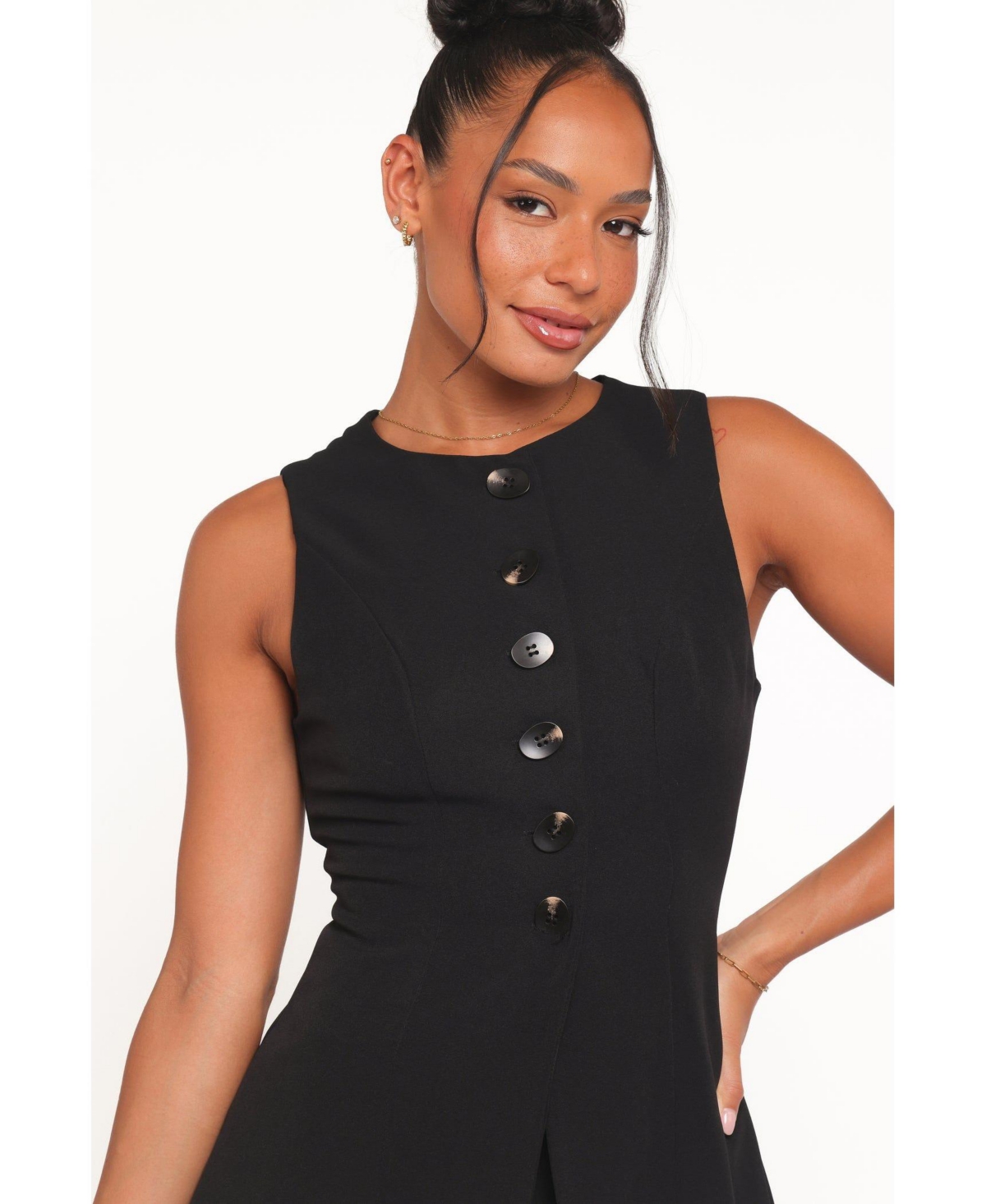 Petal and Pup Women's Amanda Sleeveless Button-Down Vest Top