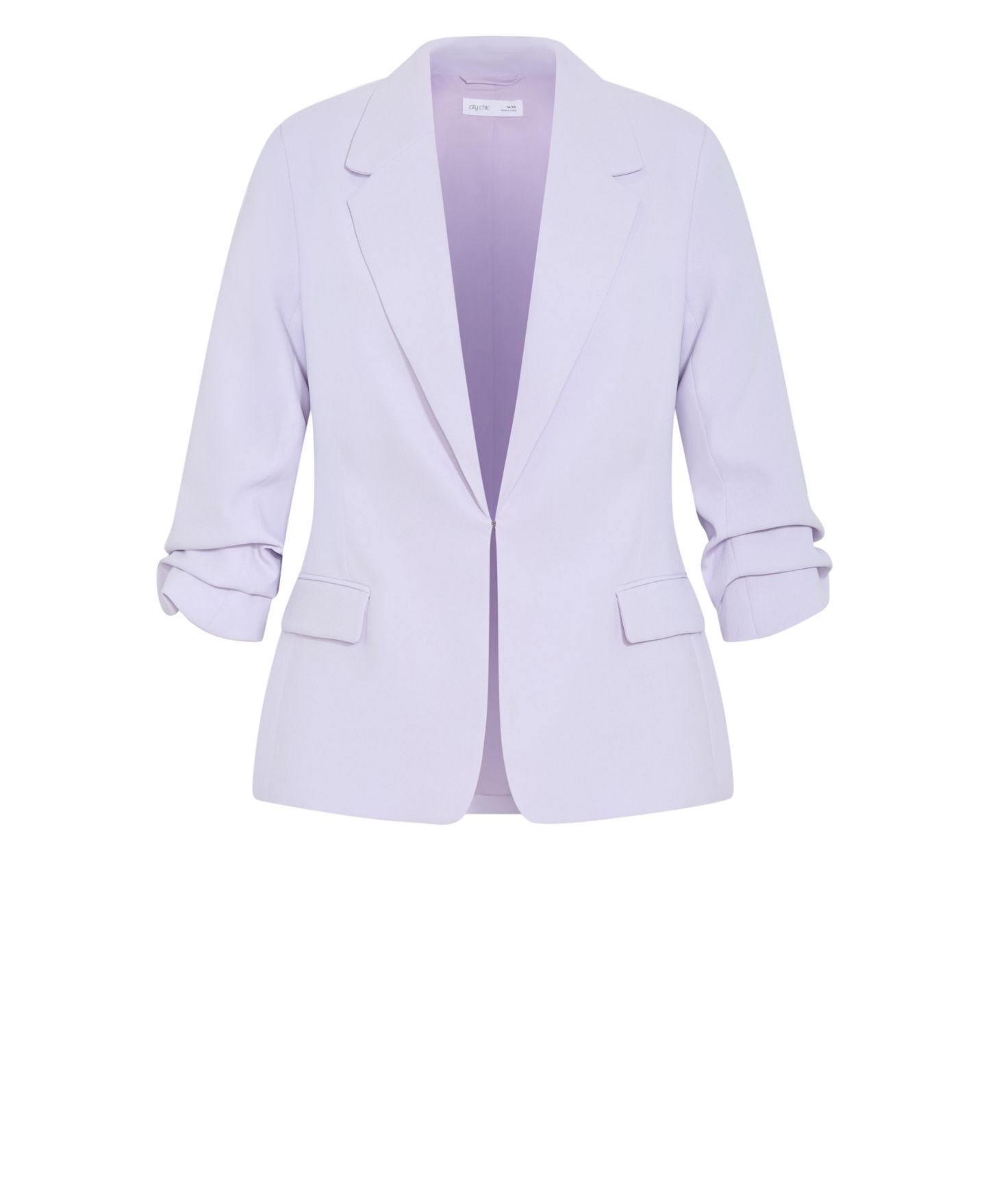 Женский пиджак CITY CHIC Plus Size Abbie Gathered Elbow Sleeves Blazer, цвет: Сиреневый — фото 4