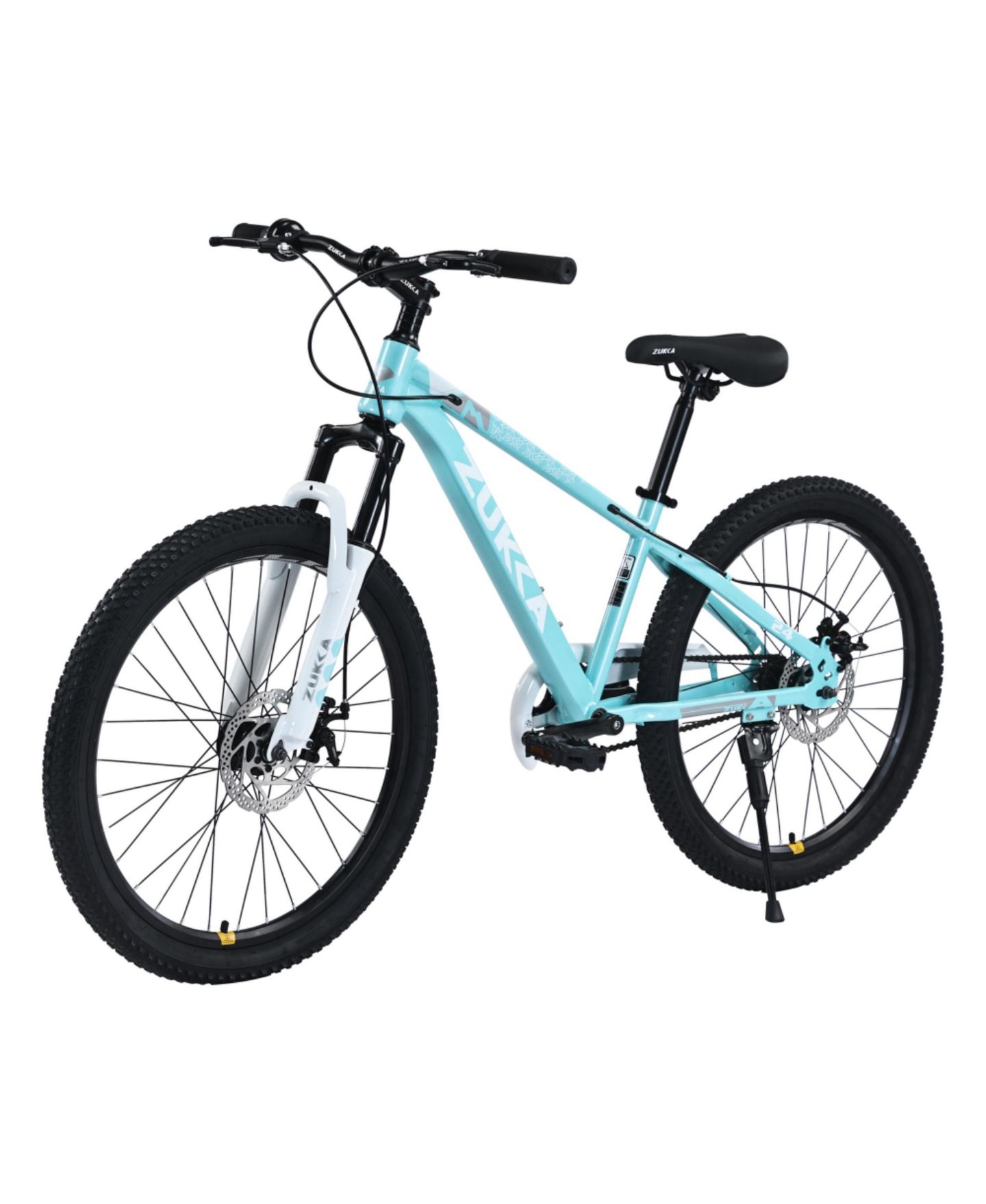 Детские игрушки ECHTPeak Mountain Bike 24 Inch Front Suspension Fork Double Disc Brakes, 220 lbs, 9–12 лет, цвет: Синий — фото 2