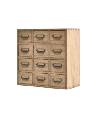 Solid Wood Desktop Storage Cabinet With Label Handles For Office Supplies And Crafts