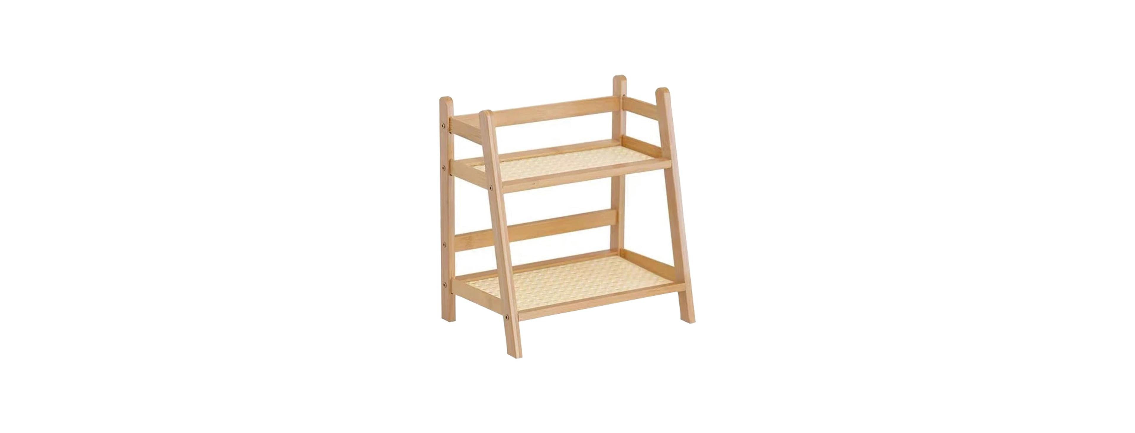 Danrong Three Tier Wooden Ladder Storage Rack Multifunctional Home Organizer