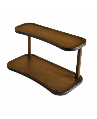 2 Tier Wooden Desktop Organizer Storage Display Stand for Cosmetics Perfume Mugs