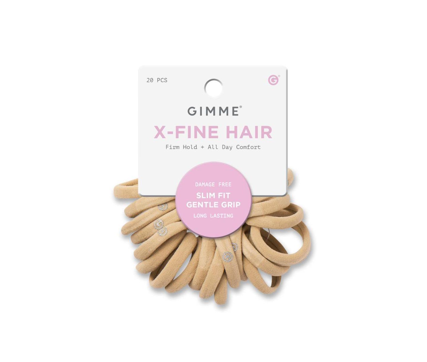 Женские аксессуары GIMME beauty X-Fine Hair Bands Slim-Fit Elastic Ties for Extra Fine Hair 20 Pack — фото 1
