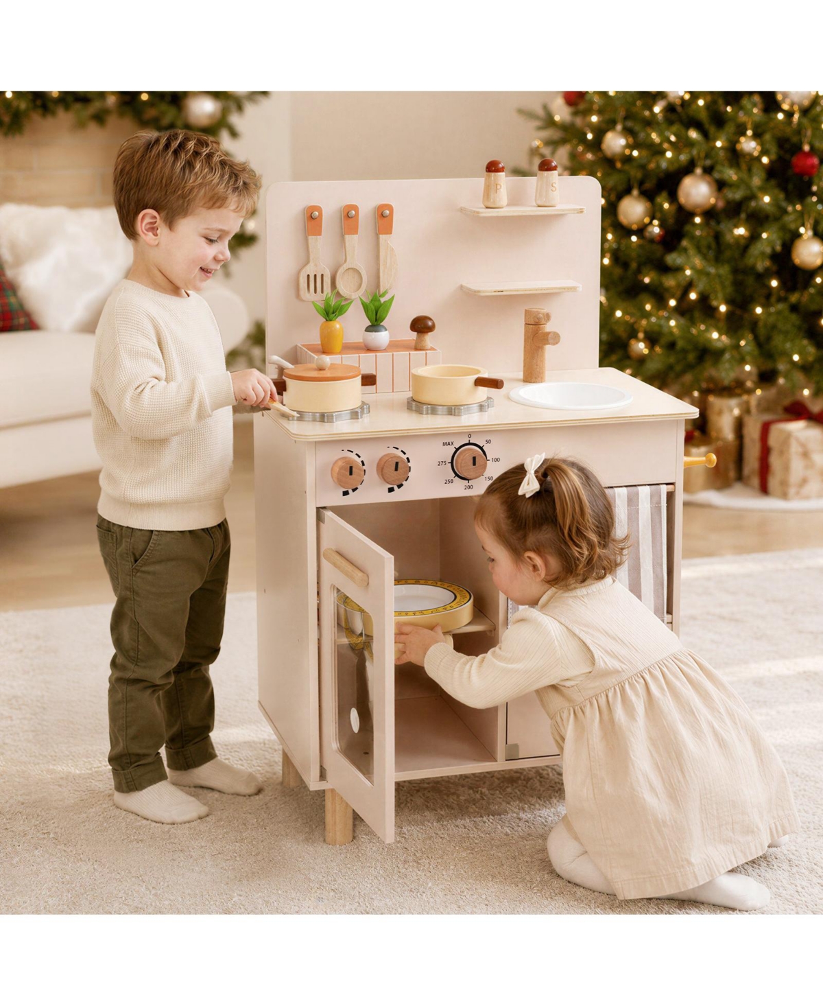 Gymax Toddler Wooden 10-Piece Kitchen Playset, Ages 3+