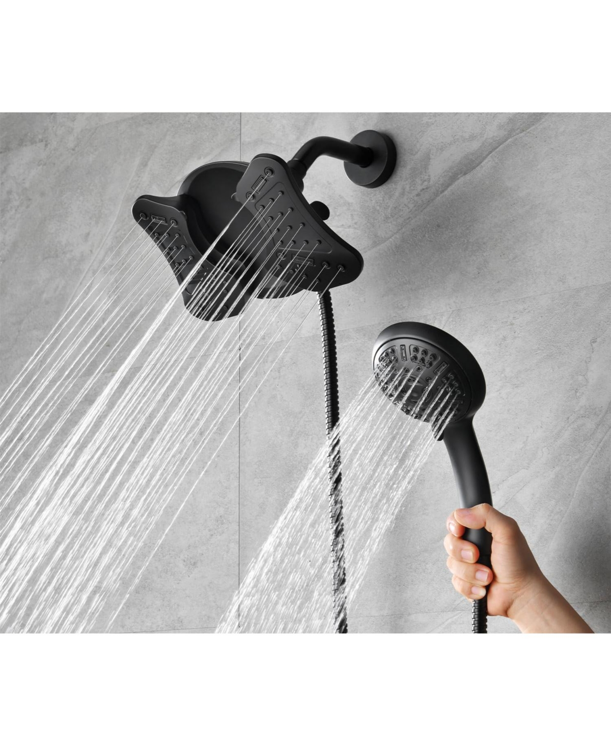 Cyqbd Shower Head Handheld 2 1 Rainfall 9 Modes Hose 2.5 Gpm