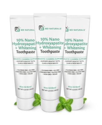 Nano Hydroxyapatite Toothpaste with Calcium, Mint and Spearmint 4.23 Ounce, Pack of 3