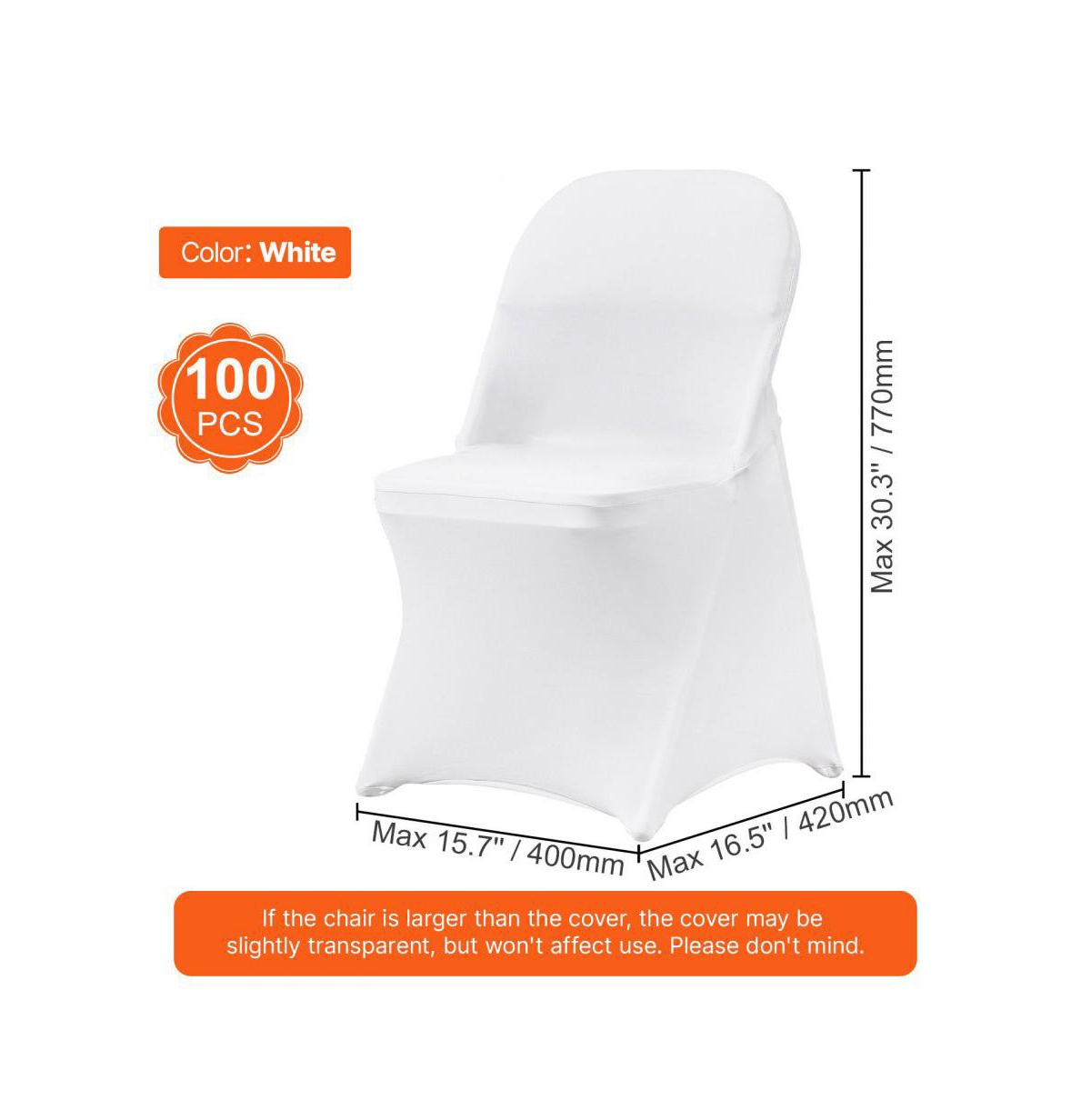 Slickblue 100 Pack Spandex Folding Chair Covers for Wedding Events