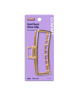 Gold Rush Claw Clip Metal, Rectangle Clip for Long, Thick and Curly Hair Comfortable and Fashionable