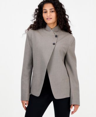Women's Wrap Front Long-Sleeve Stretch Blazer