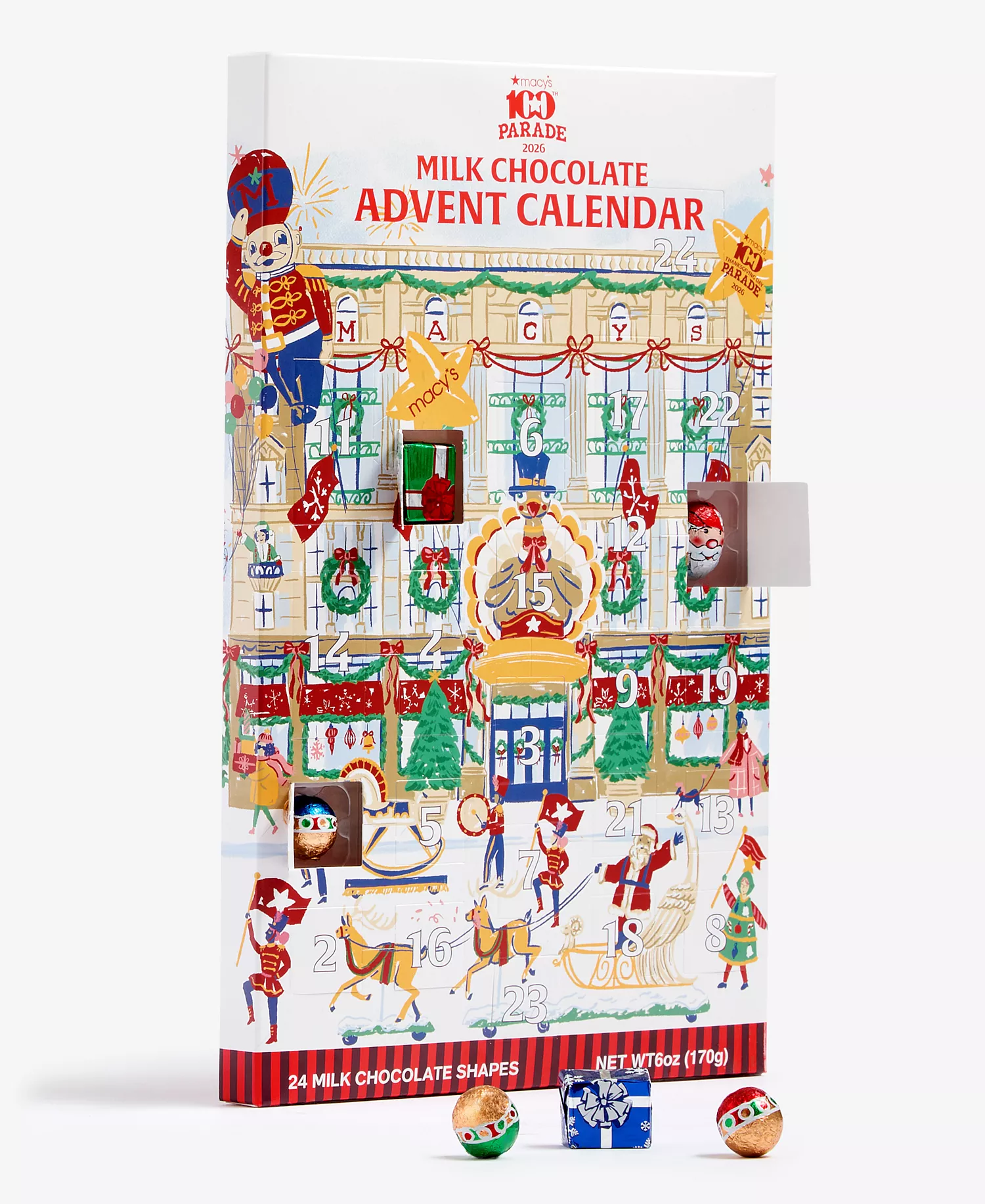Photo of Macy's 100th Thanksgiving Day Parade Holiday Chocolate Advent Calendar.