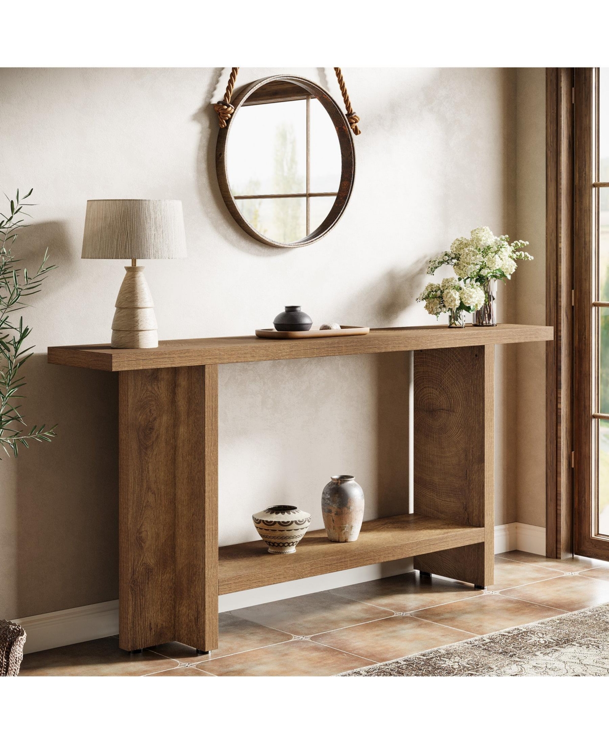 Slickblue 59" Farmhouse Console Table for Sofa or Hallway