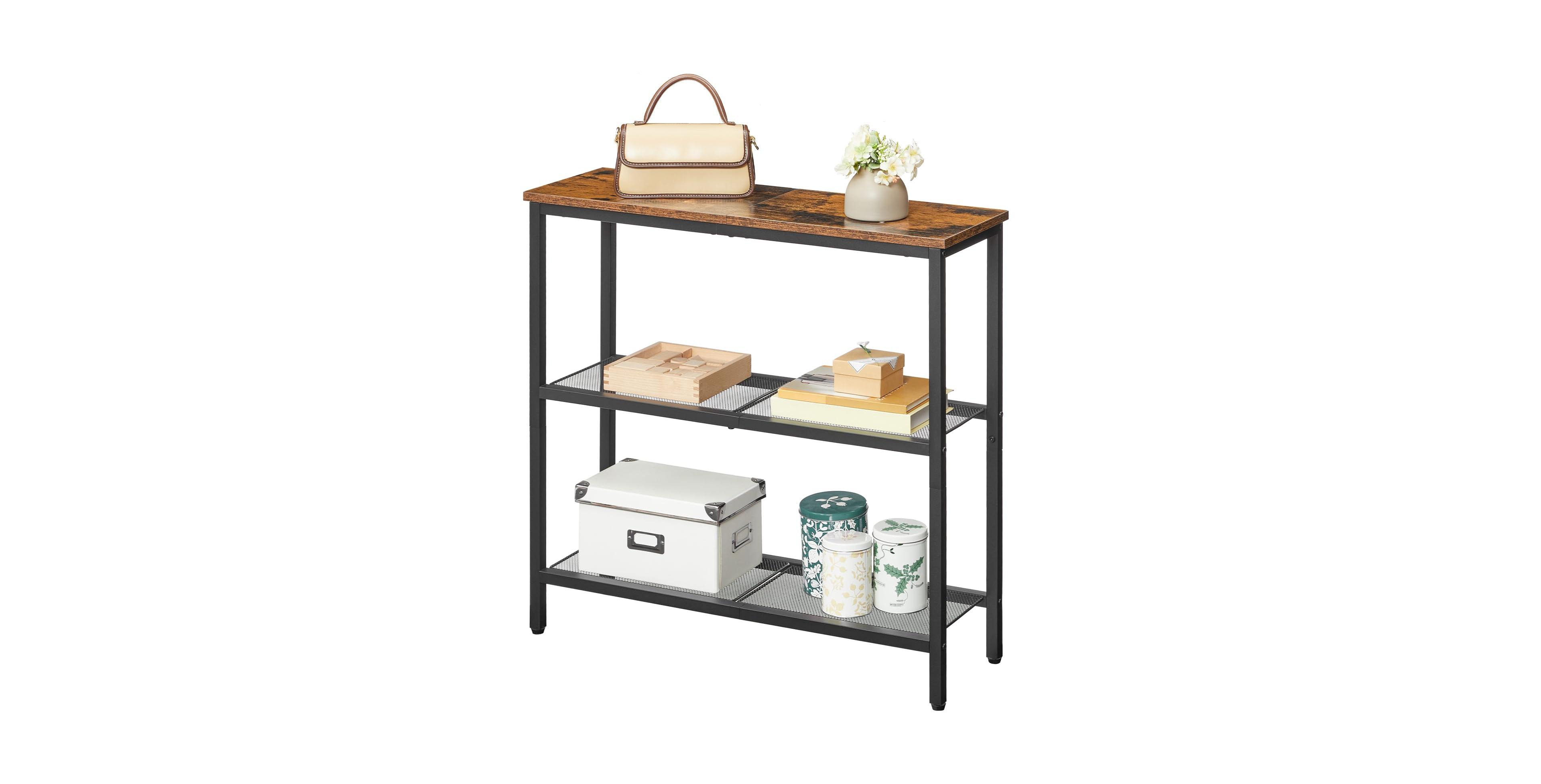 Slickblue Entryway 3-Tier Narrow Console Table with Storage Shelves