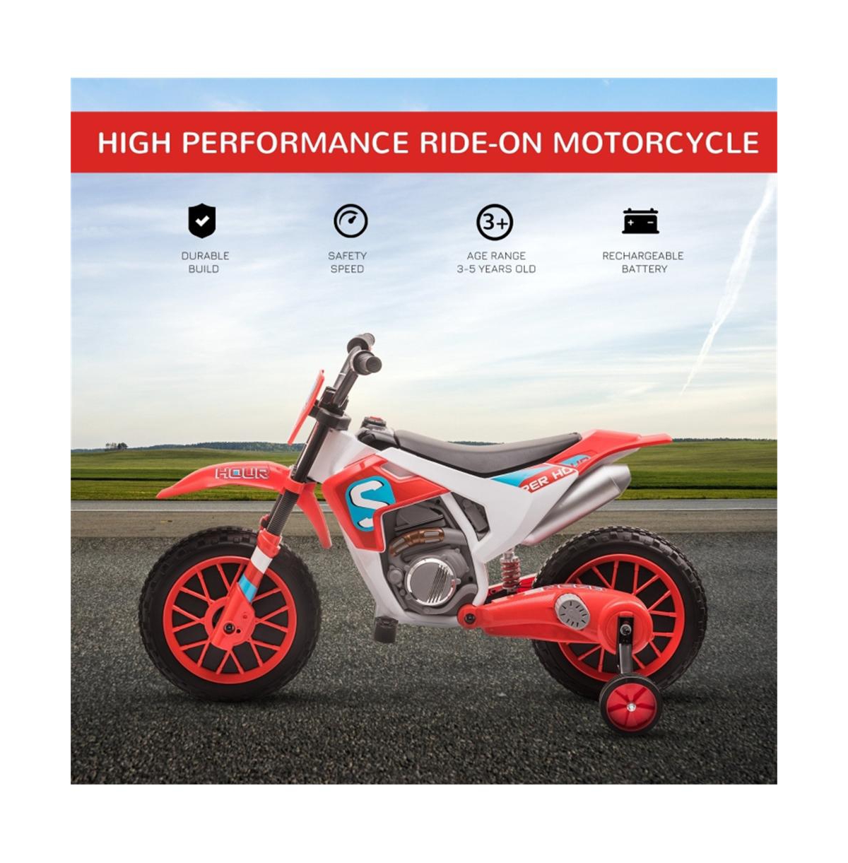 Sevorley 12V Kids Electric Ride-On Motorcycle with Training Wheels, Ages 3-5