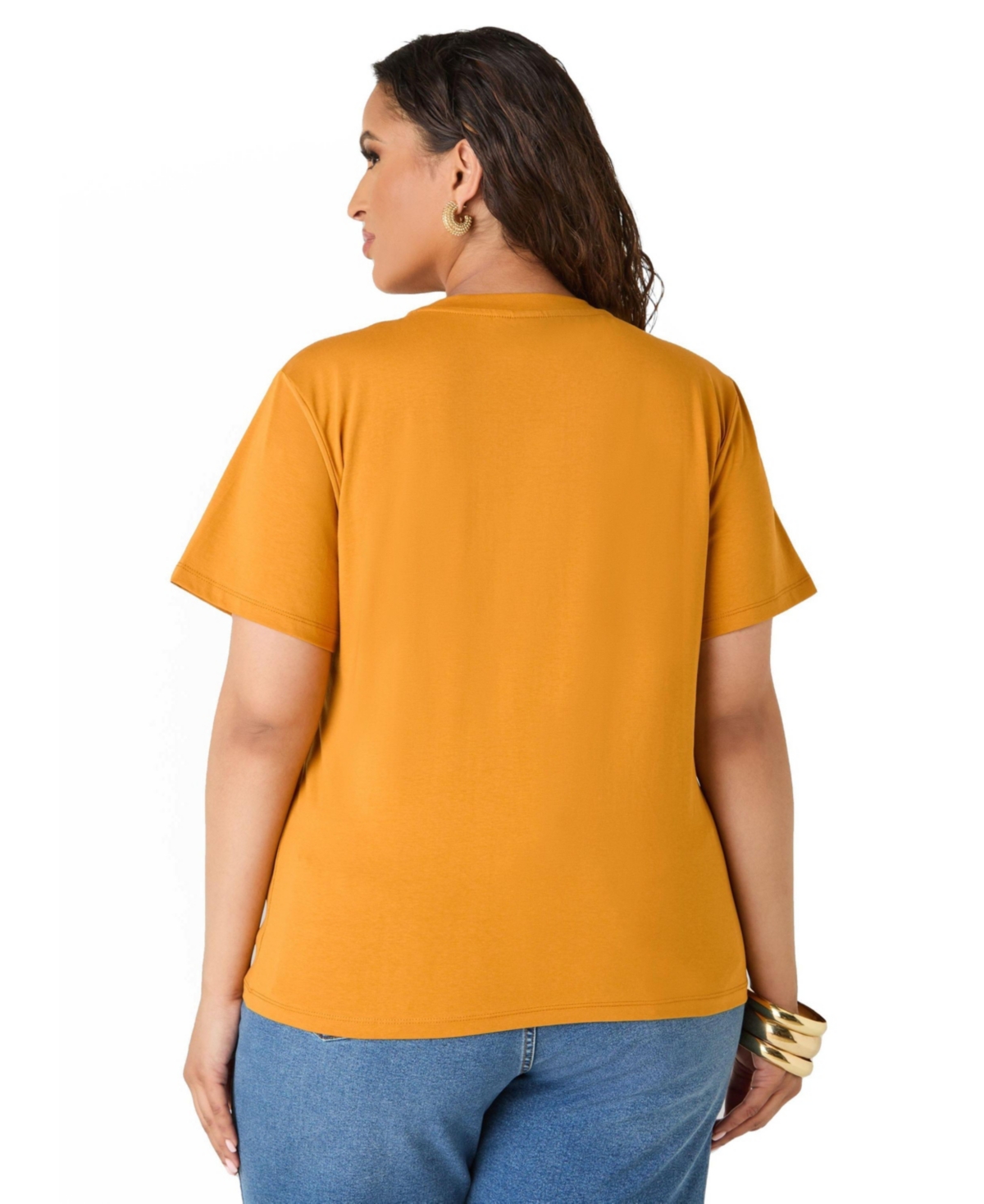 Ashley Stewart Plus Faith Over Fear Graphic Crewneck Tee